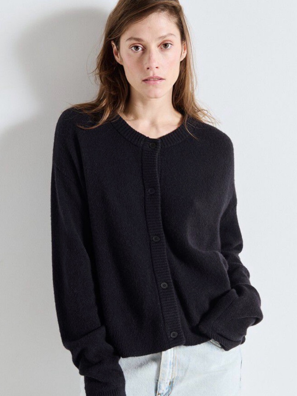 American Vintage Black Damsville Button-Front Cardigan Sweater